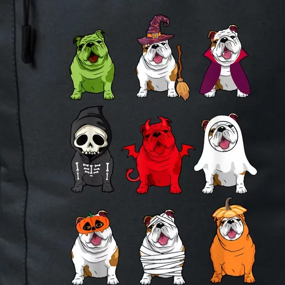 Bulldogs Dog Halloween Funny Bulldogs Costume Ghost Monster Daily Commute Backpack