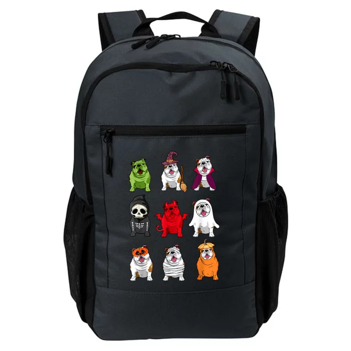 Bulldogs Dog Halloween Funny Bulldogs Costume Ghost Monster Daily Commute Backpack