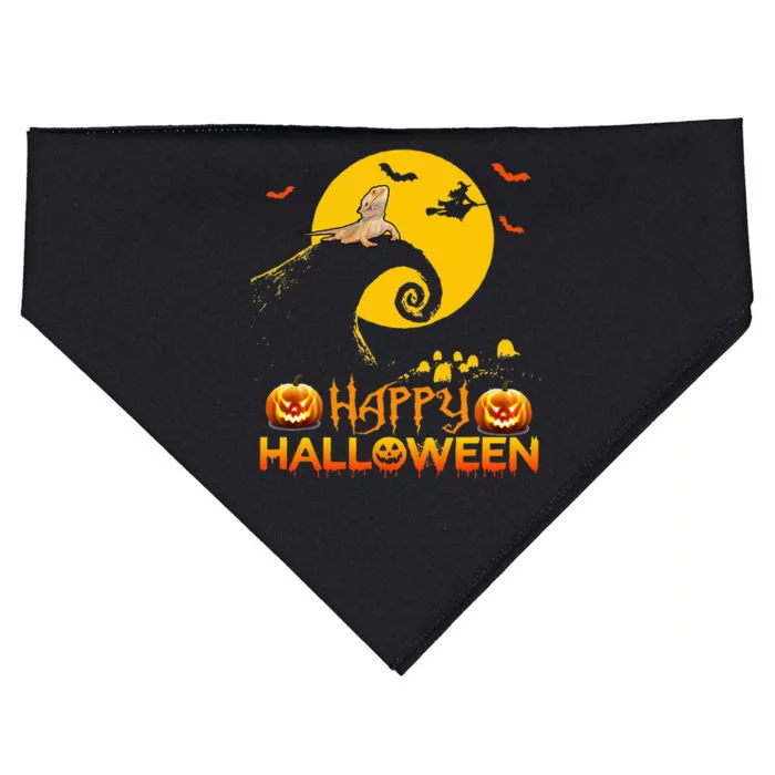 Bearded Dragon Halloween Night USA-Made Doggie Bandana