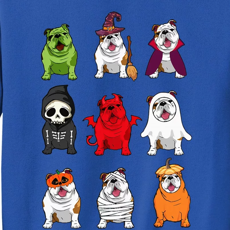 Bulldogs Dog Halloween Funny Bulldogs Costume Ghost Monster Tall Sweatshirt