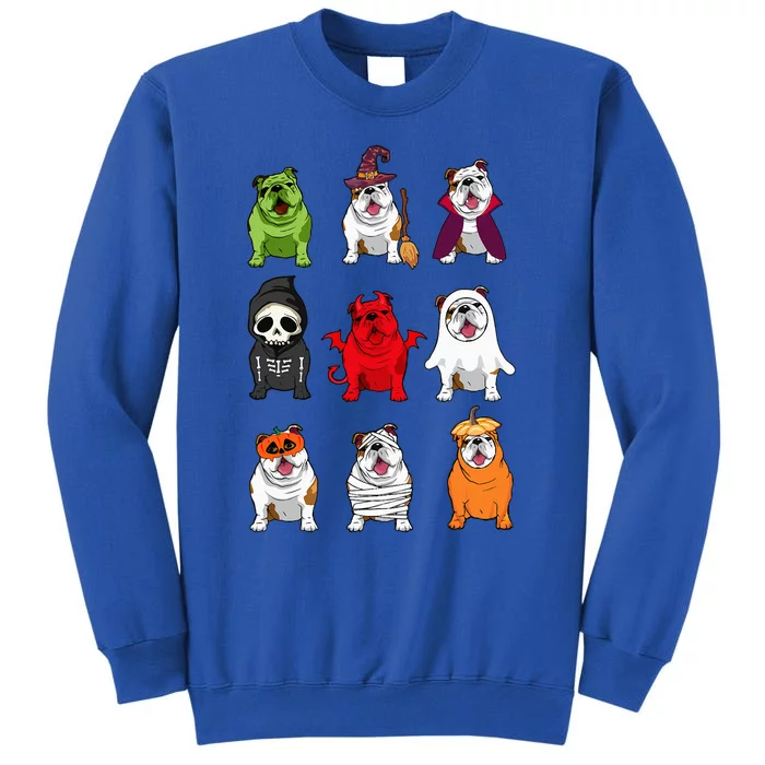 Bulldogs Dog Halloween Funny Bulldogs Costume Ghost Monster Tall Sweatshirt