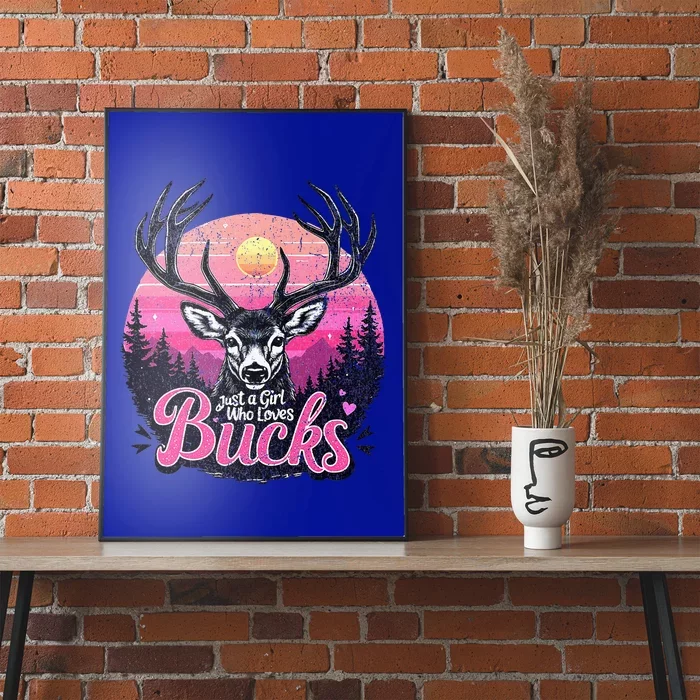 Buck Deer Hunting Hunter Girl Hunt Poster