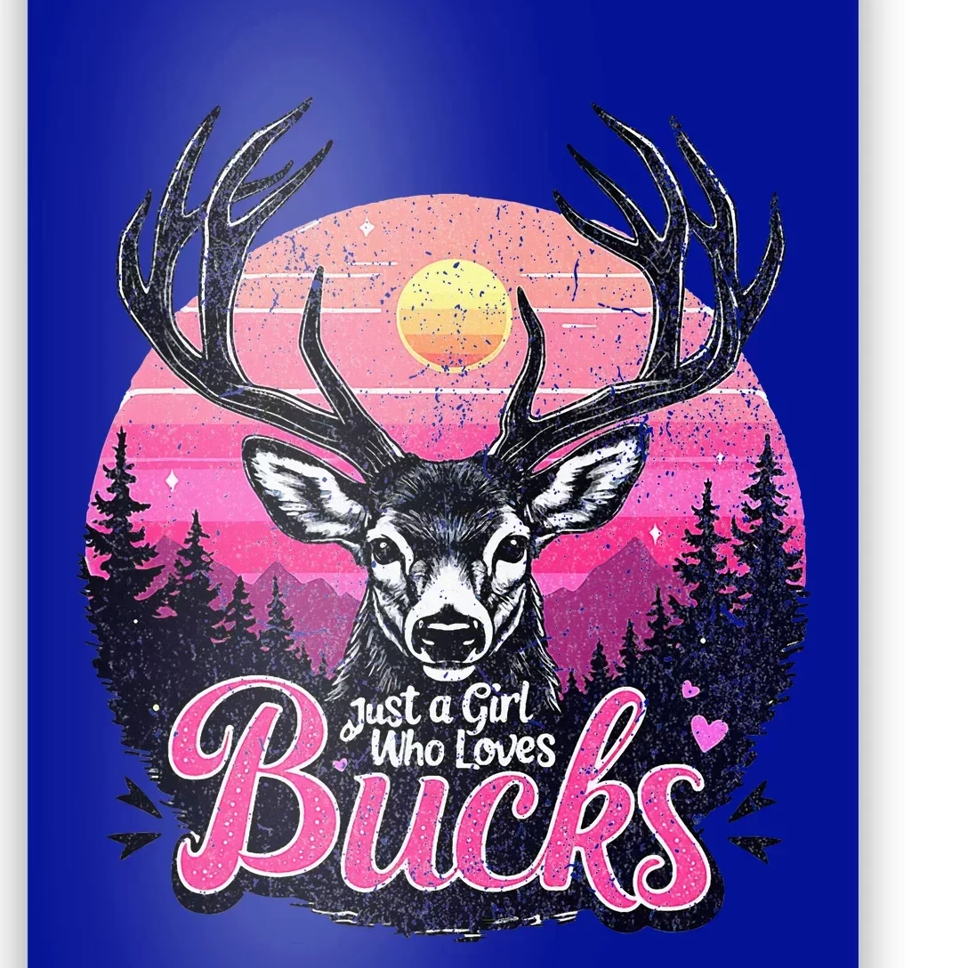 Buck Deer Hunting Hunter Girl Hunt Poster