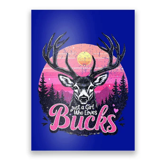 Buck Deer Hunting Hunter Girl Hunt Poster