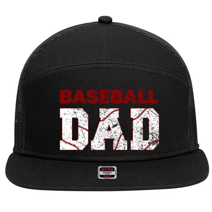 Baseball Dad Happy Fathers Day 7 Panel Mesh Trucker Snapback Hat