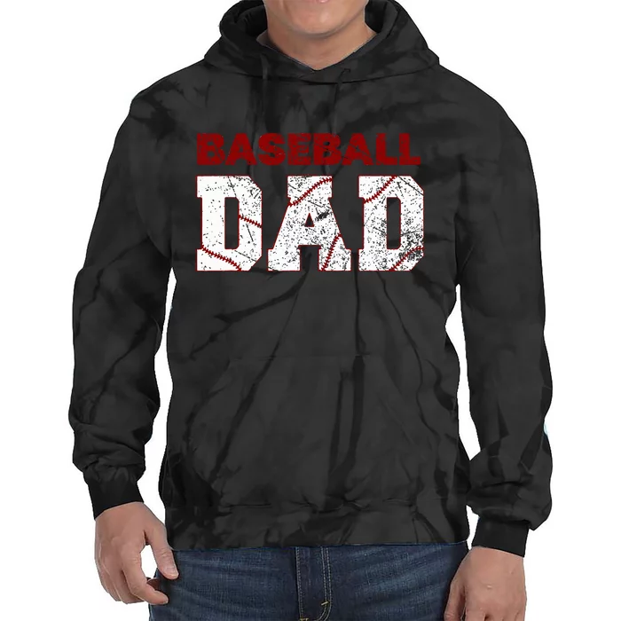 Baseball Dad Happy Fathers Day Tie Dye Hoodie