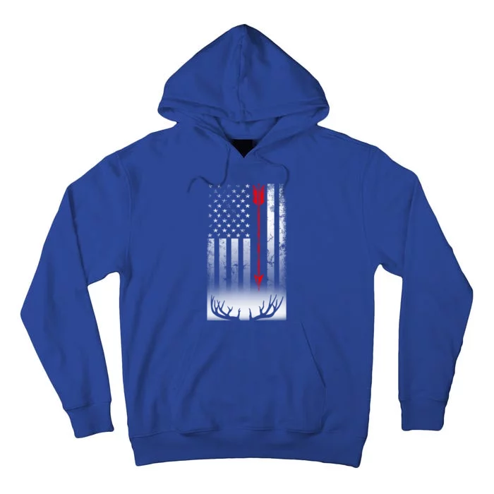 Bow Deer Hunting American Flag Bow Hunting Lover Gift Tall Hoodie