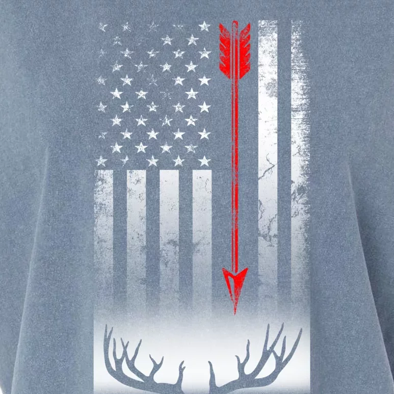 Bow Deer Hunting American Flag Bow Hunting Lover Gift Garment-Dyed Women's Muscle Tee