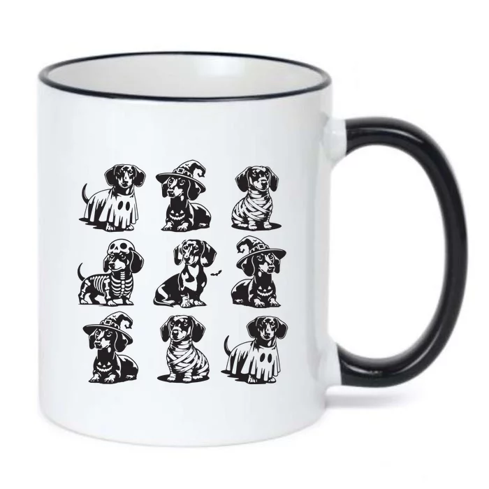 Boo Dachshund Halloween Spooky Dog Wiener Halloween Black Color Changing Mug