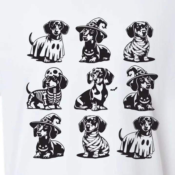 Boo Dachshund Halloween Spooky Dog Wiener Halloween Sueded Cloud Jersey T-Shirt