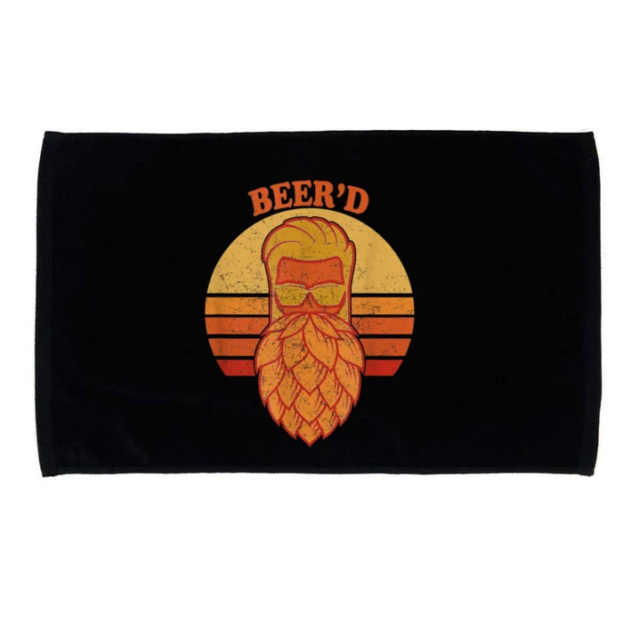 Beer D Hops Beard Beer Garden Retro Sunset Microfiber Hand Towel