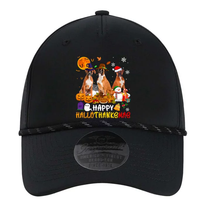 Boxer Dog Happy Hallothanksmas Xmas Dog Lover Gift Performance The Dyno Cap