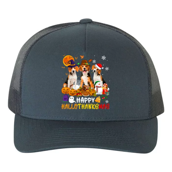 Beagle Dog Happy Hallothanksmas Xmas Dog Lover Meaningful Gift Yupoong Adult 5-Panel Trucker Hat