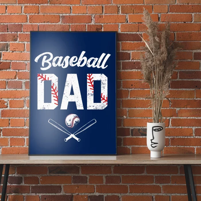 Baseball Dad Happy Fathers Day Wife Daughter Poster