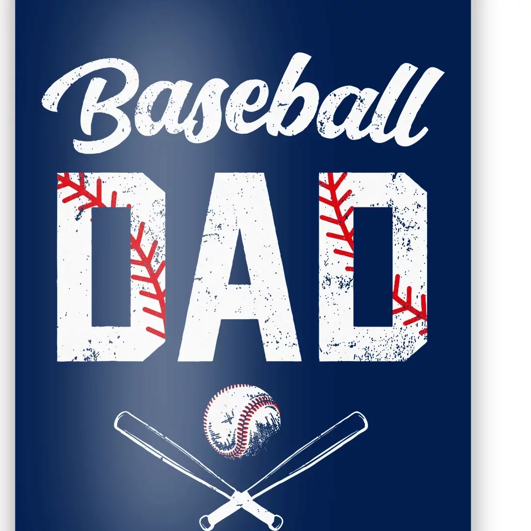 Baseball Dad Happy Fathers Day Wife Daughter Poster