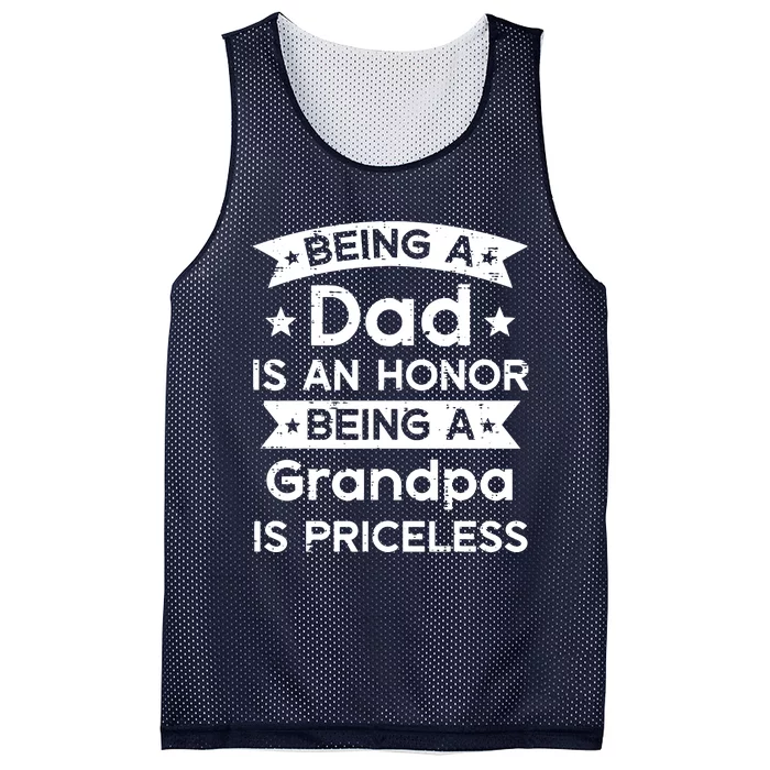 Being Dad Honor Grandpa Priceless Fathers Grandparents Day Mesh Reversible Basketball Jersey Tank