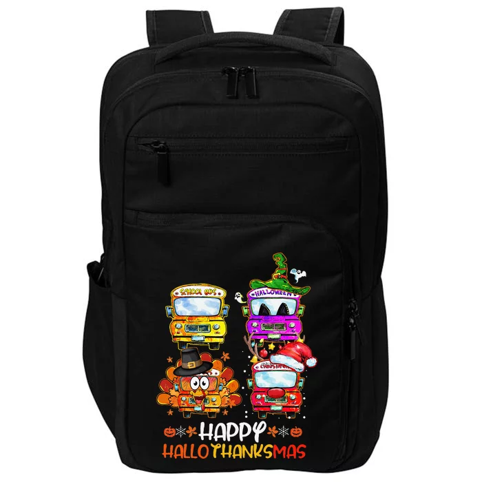 Bus Driver Happy HalloThanksMas Thanksgiving Christmas Impact Tech Backpack