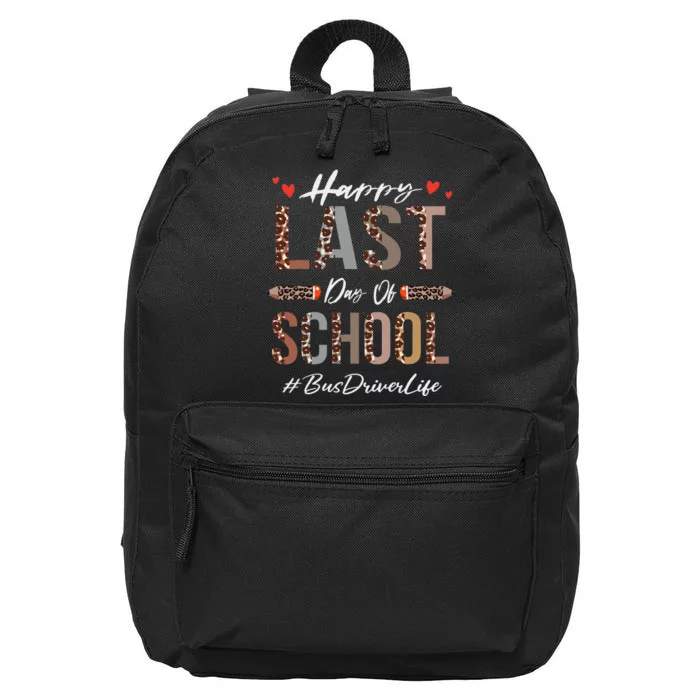 Bus Driver Happy Last Day Of School Summer Funny Leopard 16 in Basic Backpack