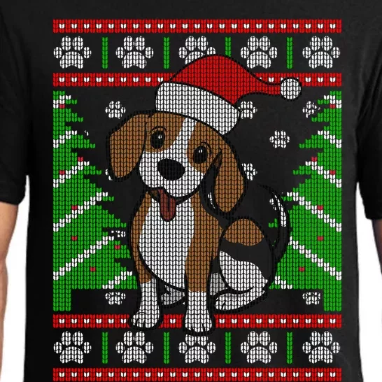 Beagle Dog Holiday Tree Pawprints Vet Ugly Christmas Meaningful Gift Pajama Set