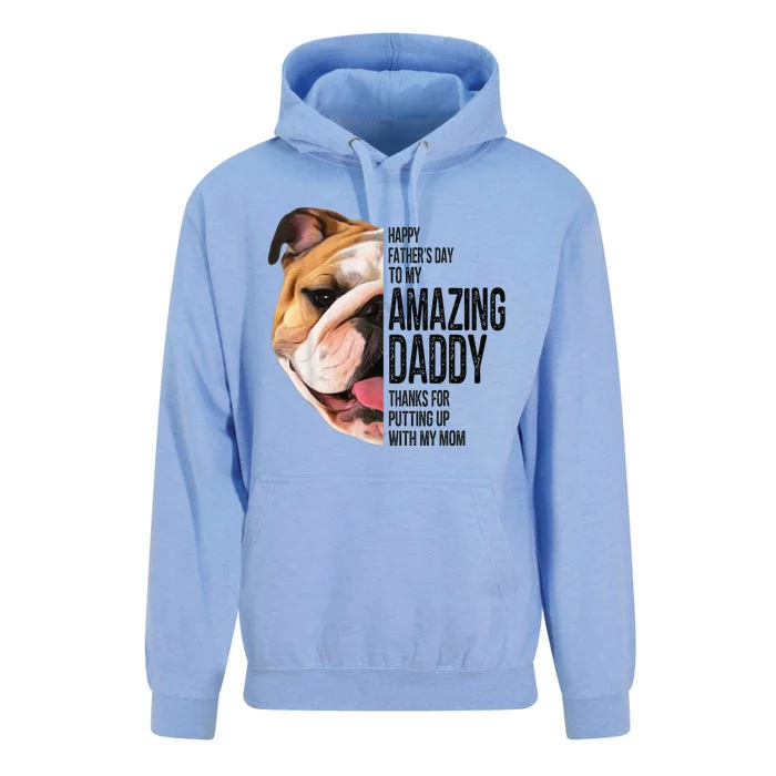 Bulldog Dad Happy Fathers Day To My Amazing Dad Bulldog Unisex Surf Hoodie