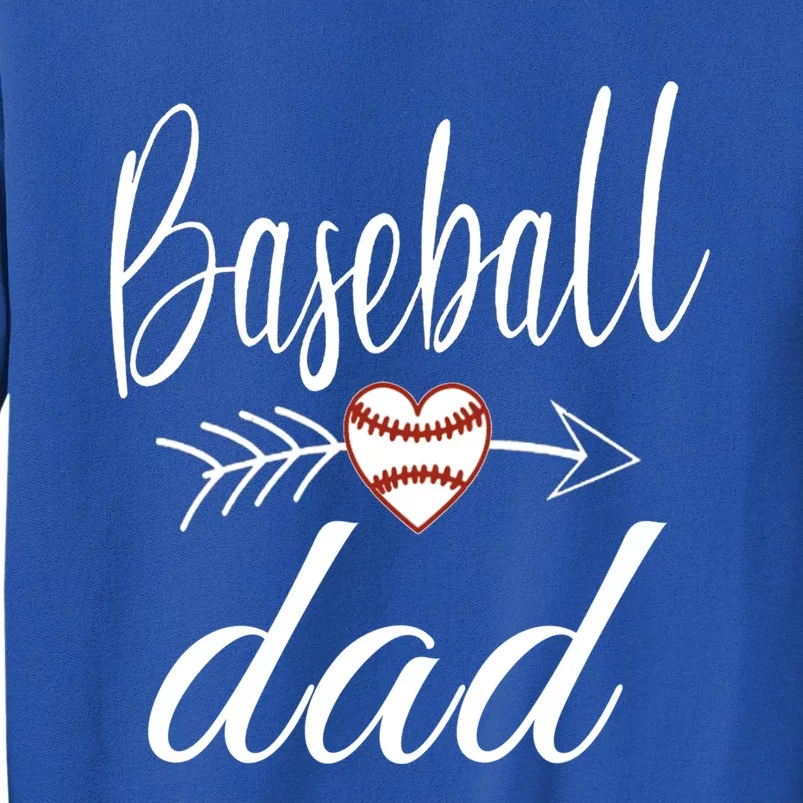 Baseball Dad Heart For Baseball Lovers Funny Gift Tall Sweatshirt