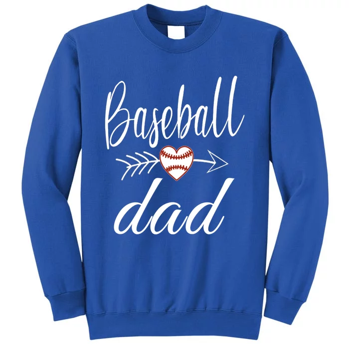 Baseball Dad Heart For Baseball Lovers Funny Gift Tall Sweatshirt