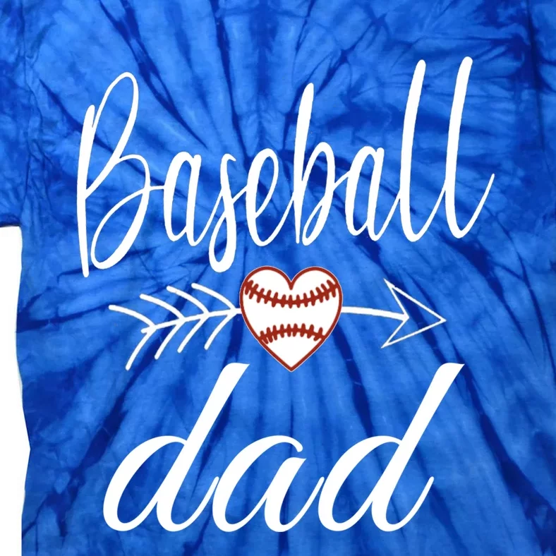 Baseball Dad Heart For Baseball Lovers Funny Gift Tie-Dye T-Shirt