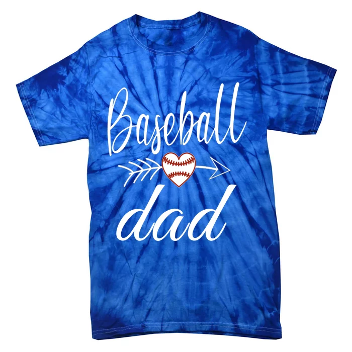 Baseball Dad Heart For Baseball Lovers Funny Gift Tie-Dye T-Shirt