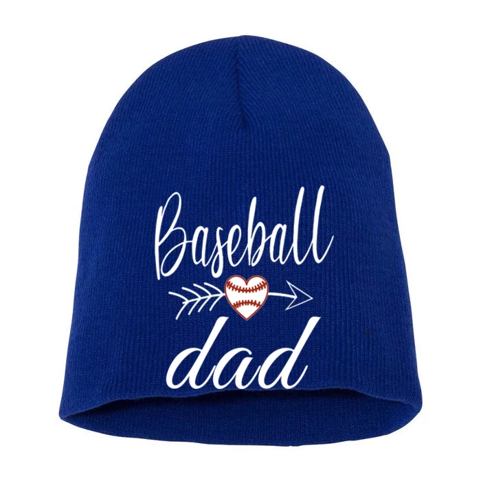 Baseball Dad Heart For Baseball Lovers Funny Gift Short Acrylic Beanie