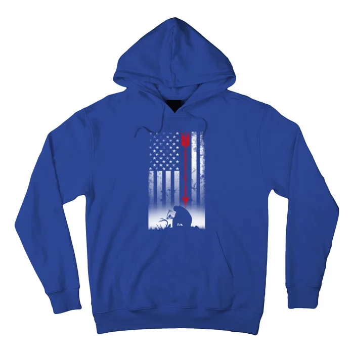 Bow Deer Hunting American Flag Gift For Bow Hunting Gift Hoodie