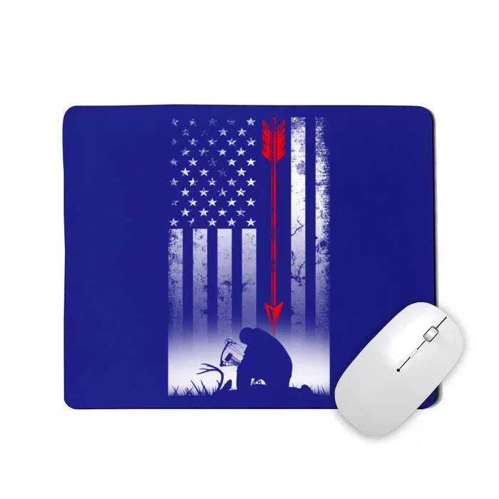 Bow Deer Hunting American Flag Gift For Bow Hunting Gift Mousepad