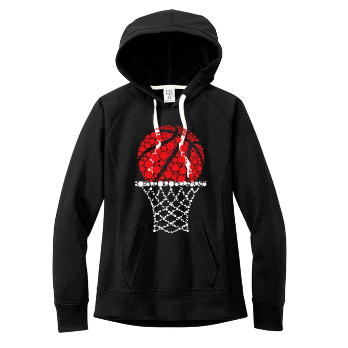 Basketball Dots Happy Dot Day Gift Women's Fleece Hoodie