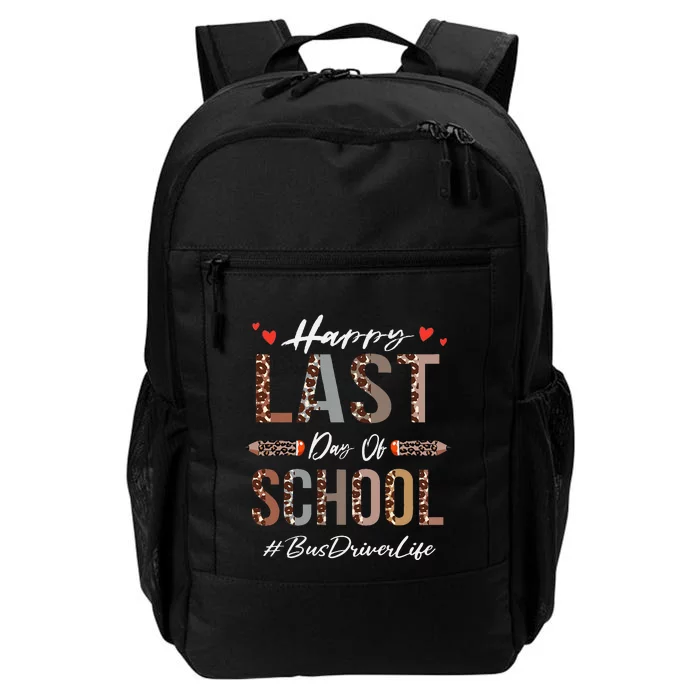 Bus Driver Happy Last Day Of School Summer Funny Leopard Daily Commute Backpack