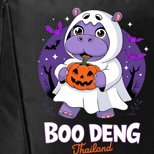 Boo Deng Halloween Costume Cute Baby Hippo Moo Deng Funny City Backpack