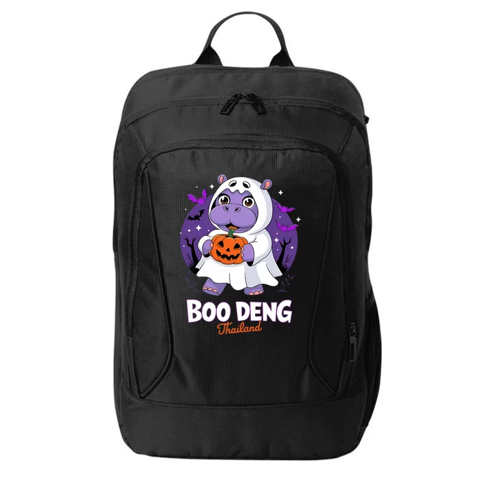 Boo Deng Halloween Costume Cute Baby Hippo Moo Deng Funny City Backpack