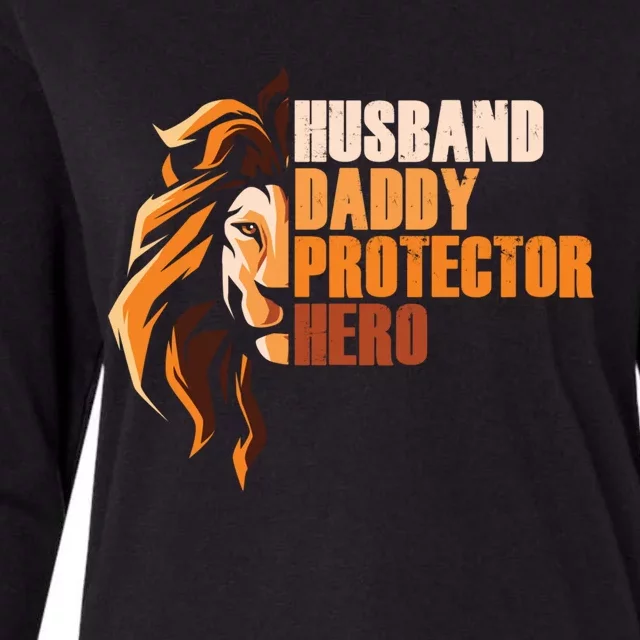 Best Dad Husband Daddy Protector Hero Gift Womens Cotton Relaxed Long Sleeve T-Shirt