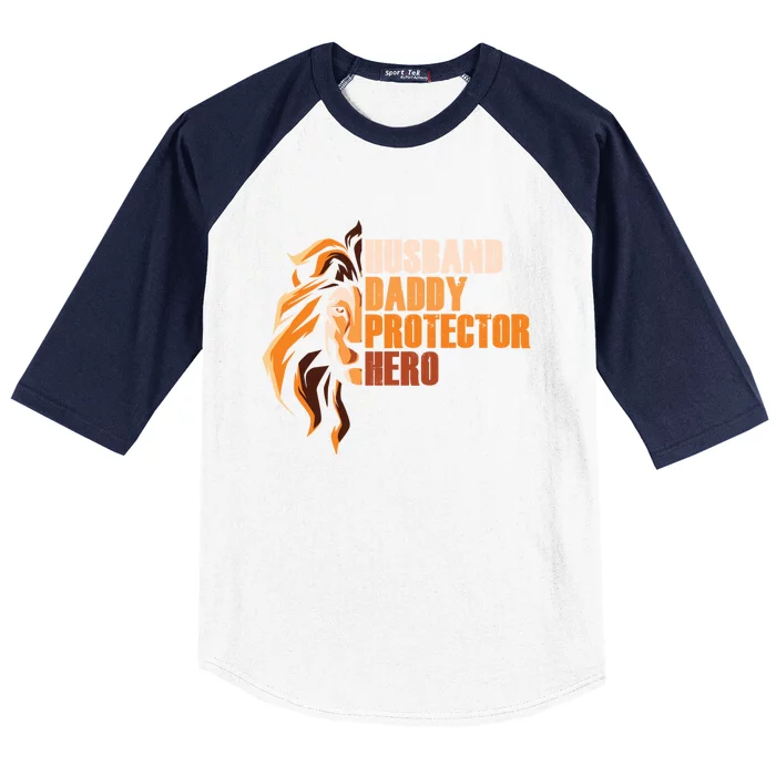 Best Dad Husband Daddy Protector Hero Gift Baseball Sleeve Shirt