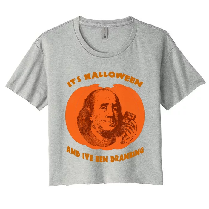 Ben Drankin Halloween Ing Benjamin Franklin Pumpkin Funny Gift Women's Crop Top Tee