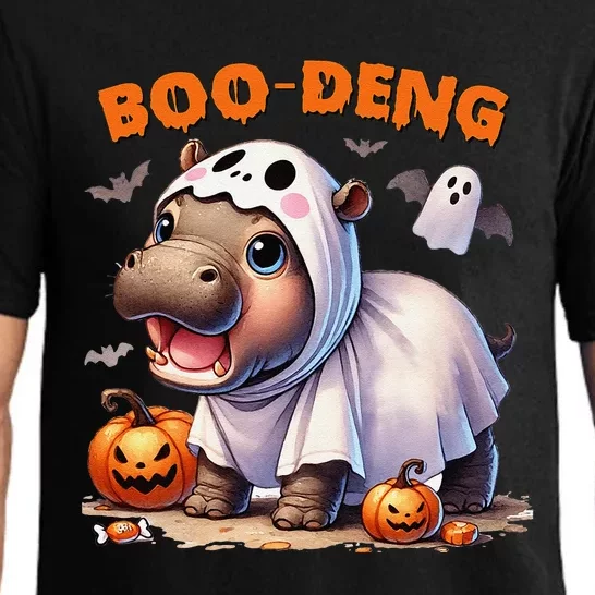 Boo Deng Halloween Baby Pygmy Hippo Bouncy Pig Moo Deng Pajama Set