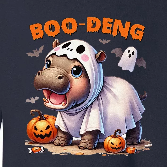 Boo Deng Halloween Baby Pygmy Hippo Bouncy Pig Moo Deng Toddler Sweatshirt