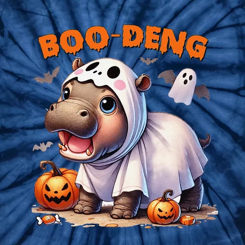 Boo Deng Halloween Baby Pygmy Hippo Bouncy Pig Moo Deng Tie-Dye T-Shirt