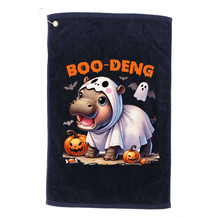 Boo Deng Halloween Baby Pygmy Hippo Bouncy Pig Moo Deng Platinum Collection Golf Towel