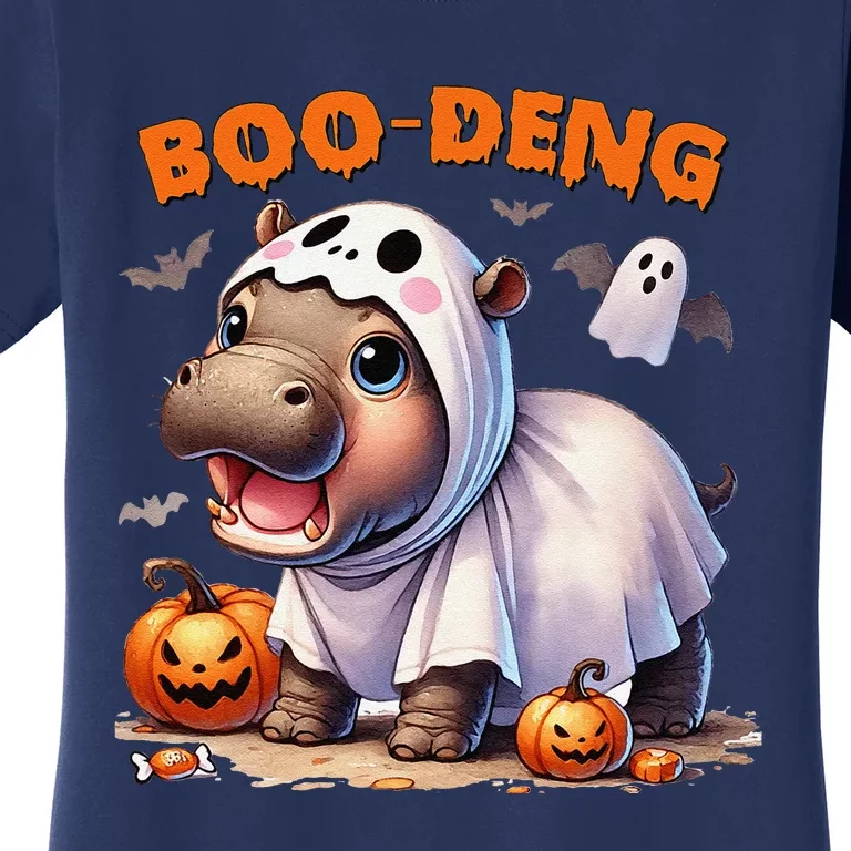 Boo Deng Halloween Baby Pygmy Hippo Bouncy Pig Moo Deng Women's T-Shirt