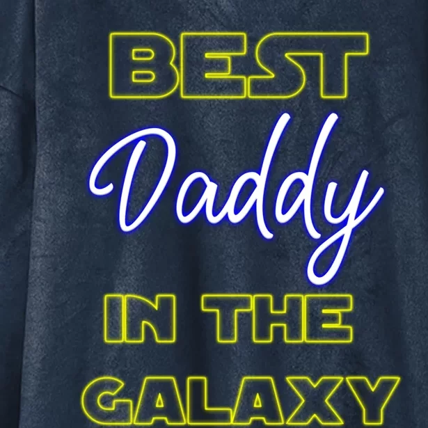 Best Daddy In The Galaxy Fathers Day Pa Pop American Dad Gift Hooded Wearable Blanket