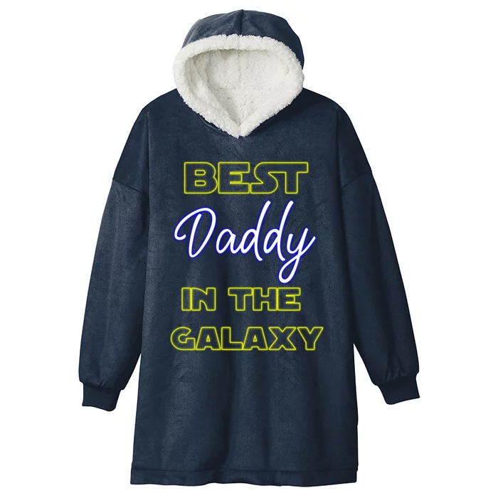 Best Daddy In The Galaxy Fathers Day Pa Pop American Dad Gift Hooded Wearable Blanket