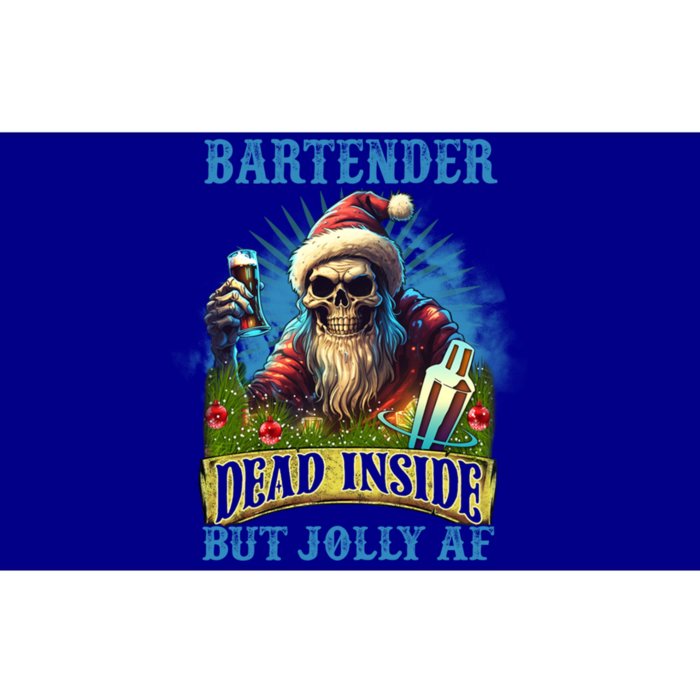 Bartender Dead Inside But Jolly Af Skull Christmas Gift Bumper Sticker