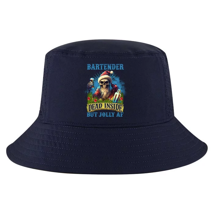 Bartender Dead Inside But Jolly Af Skull Christmas Gift Cool Comfort Performance Bucket Hat