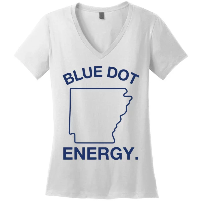 Blue Dot In A Red State Arkansas Vote Kamala Harris Walz 24 Women's V-Neck T-Shirt