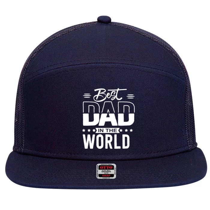 Best Dad In The World Cute Gift 7 Panel Mesh Trucker Snapback Hat