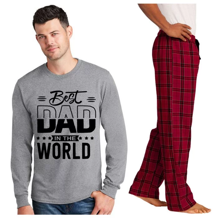 Best Dad In The World Cute Gift Long Sleeve Pajama Set